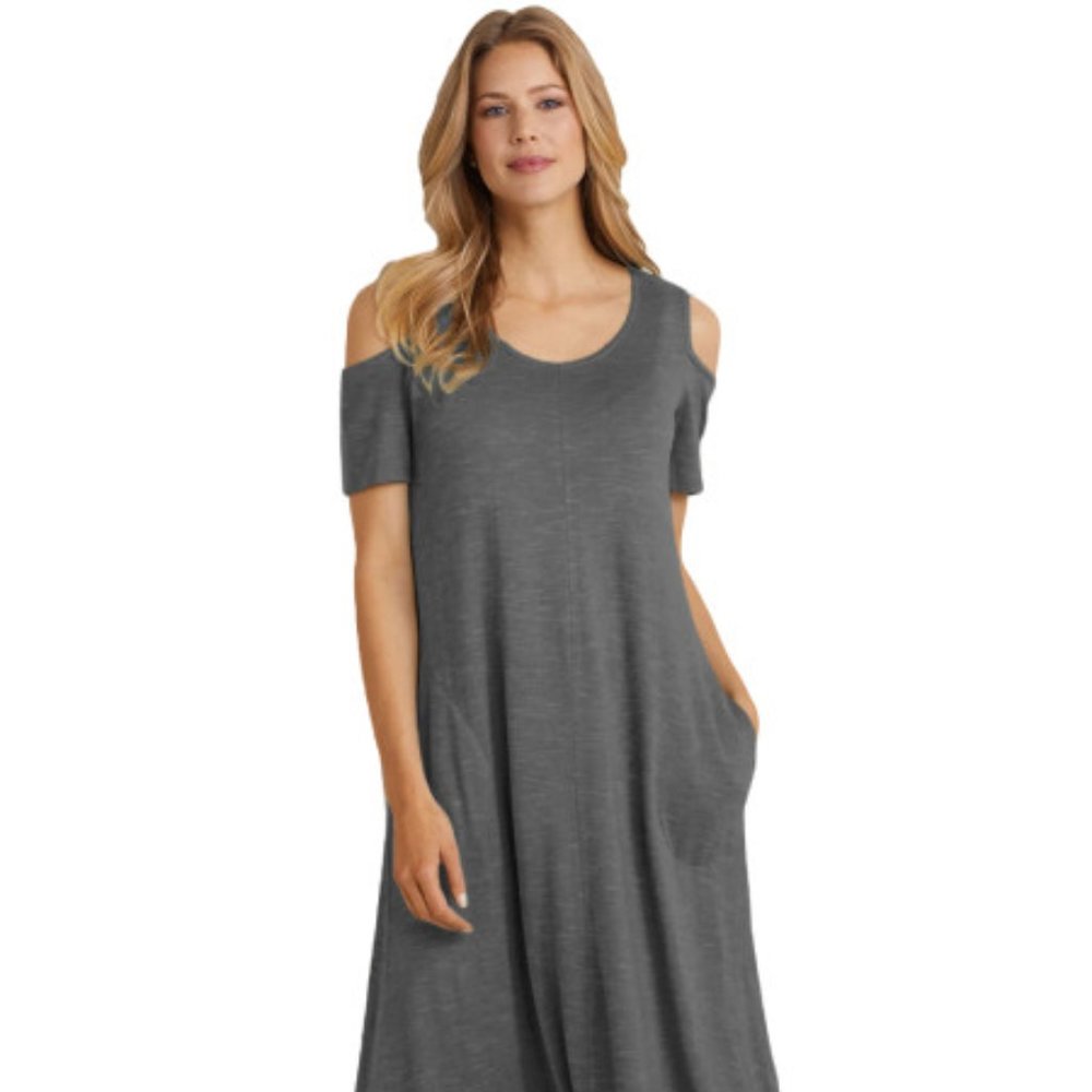 D174C Charcoal Cold Shoulder Maxi